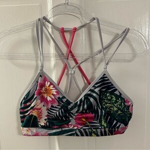 Floral Cross-Back Sports Bra